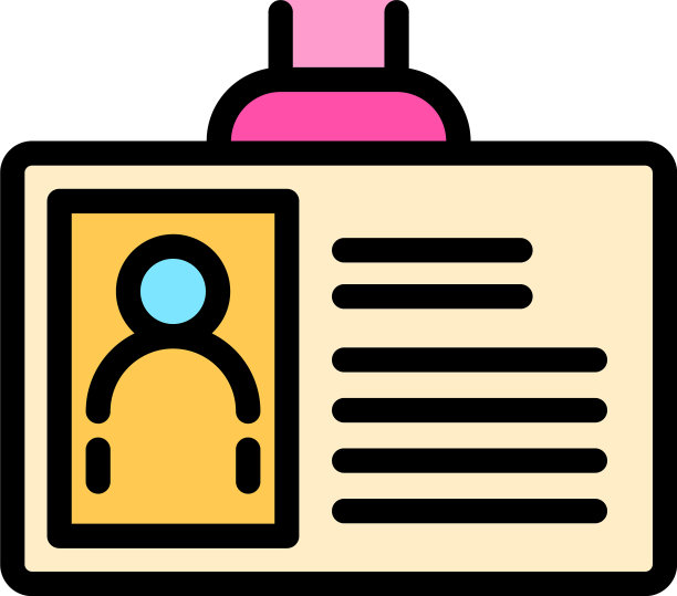 塑料身份证图标颜色轮廓图片下载