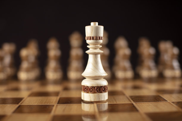 在黑暗的背景下下棋。一款需要计划和思考的复杂组合的益智游戏。图片下载