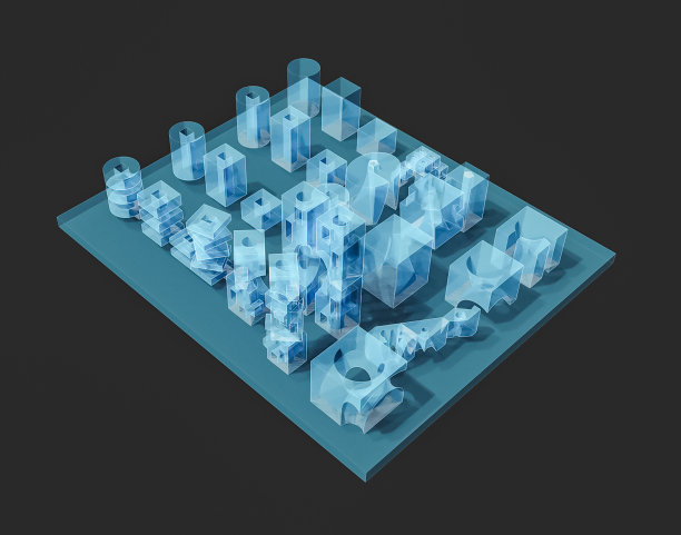 有机的、参数化的、曲线的三维形状、形体、立方体、体块和几何图形的建筑图数字图像实验绘制。图片下载
