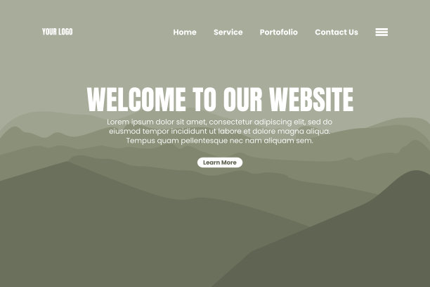 探索山登陆页面模板。山的风景。现代扁平化网页设计理念为网站和手机网站设计网页。易于编辑和定制。矢量图图片下载