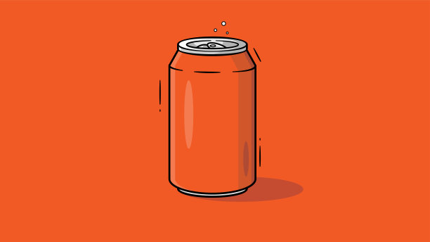 铝橙汽水罐。苏打水。不含酒精或含酒精饮料。冷冻铝苏打罐。孤立在橙色背景下图片下载