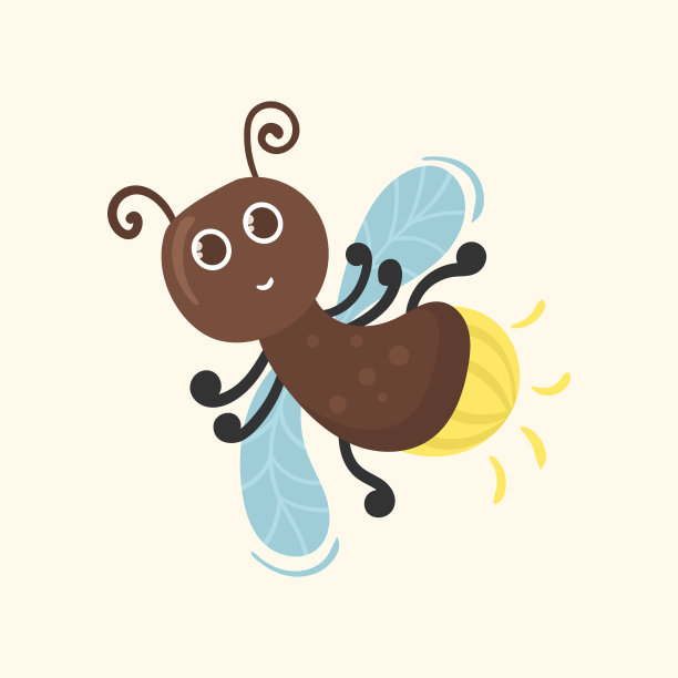 可爱的昆虫角色，虫虫，扁甲虫。图片下载