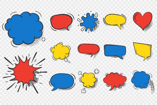 漫画对话泡泡，对话云，漫画书。图片下载