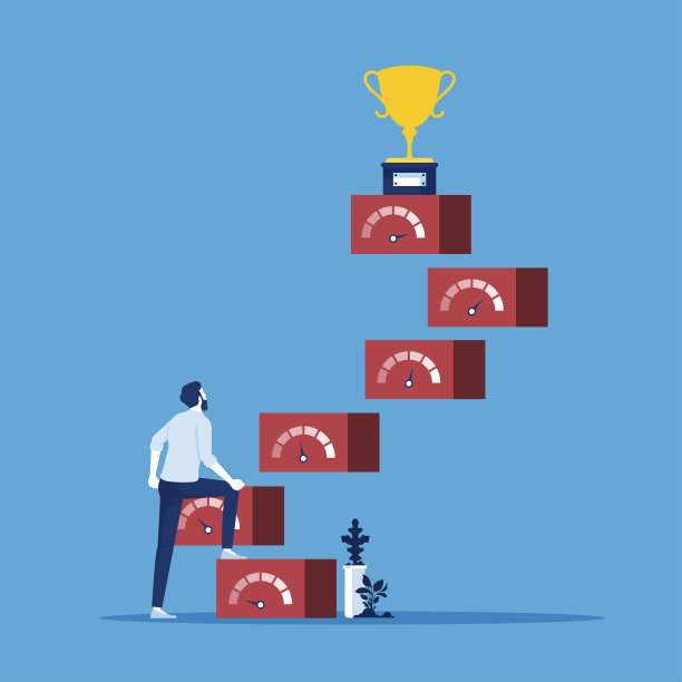 成功向量概念的阶梯图片下载