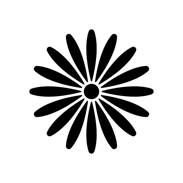 花朵图标。黑色的圆的轮廓。前视图。向量简单的平面图形说明。白色背景上的孤立物体。隔离。图片下载