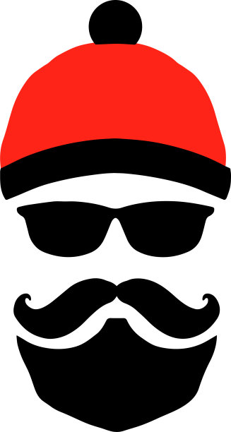 孤立的剪影假圣诞老人。圣诞快乐。新年快乐。很酷的圣诞老人。戴面具的圣诞老人。圣诞老人戴眼镜图片下载