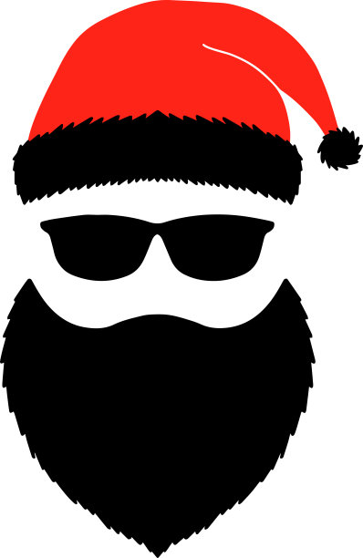 孤立的剪影假圣诞老人。圣诞快乐。新年快乐。很酷的圣诞老人。戴面具的圣诞老人。圣诞老人戴眼镜图片下载