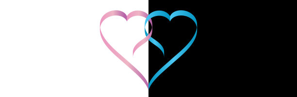 图标，标志，以丝带的形式交叉的心图片下载