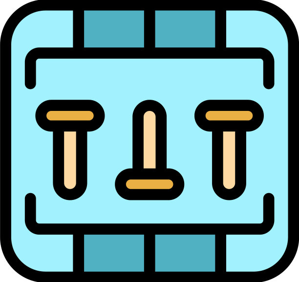 断路器盒图标颜色轮廓图片下载
