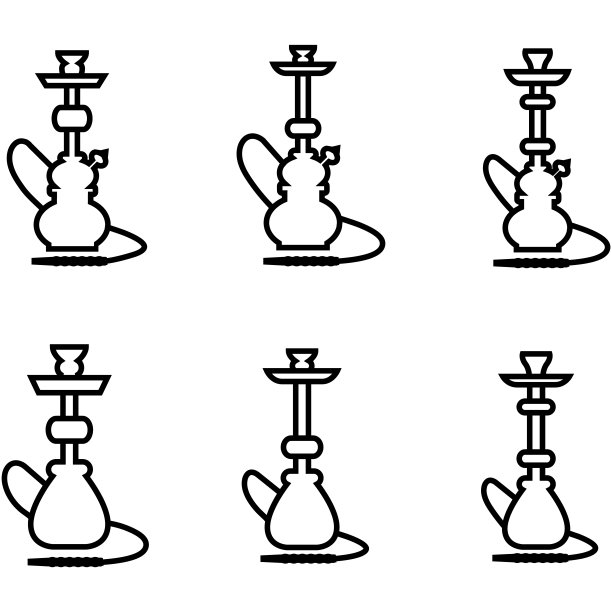 水烟线图标，矢量标志孤立在白色背景图片下载