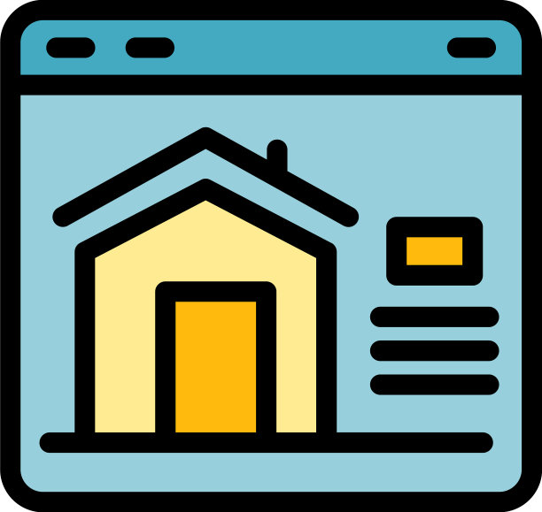 在线出租房子图标颜色轮廓图片下载