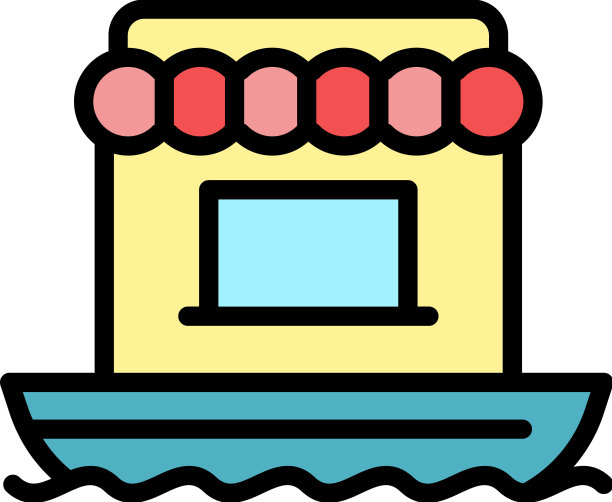 食品浮动商店图标颜色轮廓图片下载