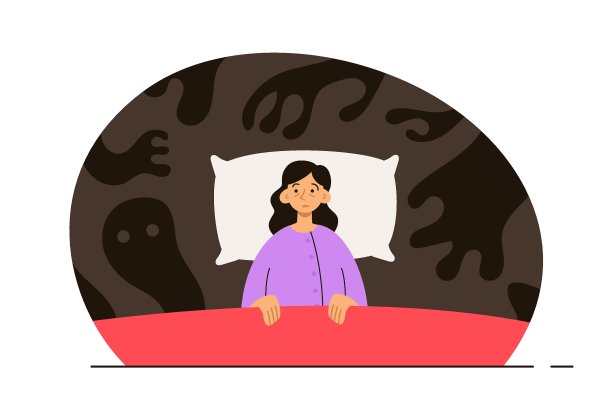 有睡眠障碍的害怕女人图片下载