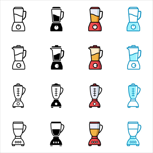 电动搅拌机图标设置矢量设计模板图片下载