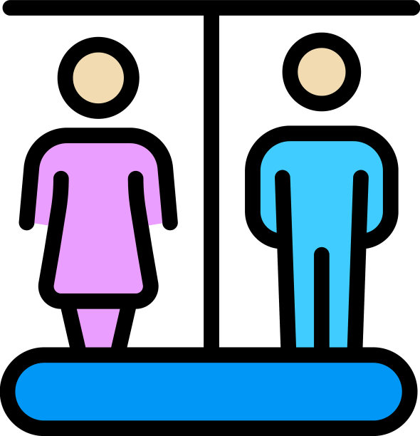 女男厕所图标颜色轮廓图片下载