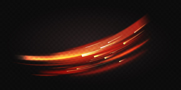 红色抽象效果，曲线状霓虹速度运动，明亮发光的能量线图片下载