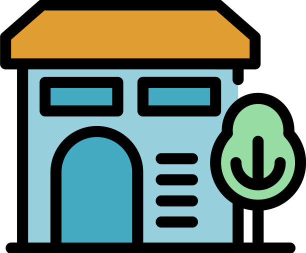 公园新房子图标颜色轮廓图片下载