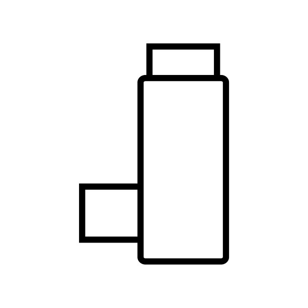 吸入器线图标，矢量标志孤立在白色背景上图片下载