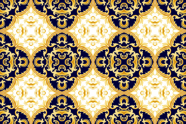 巴洛克洛可可民族图案设计。阿兹特克织物地毯曼陀罗装饰装饰人头龙纺织品装饰壁纸。土耳其非洲裔美国印第安人传统刺绣矢量插图背景图片下载