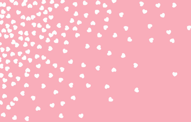 白色的心形纸屑飘落在粉红色的背景上。图片下载