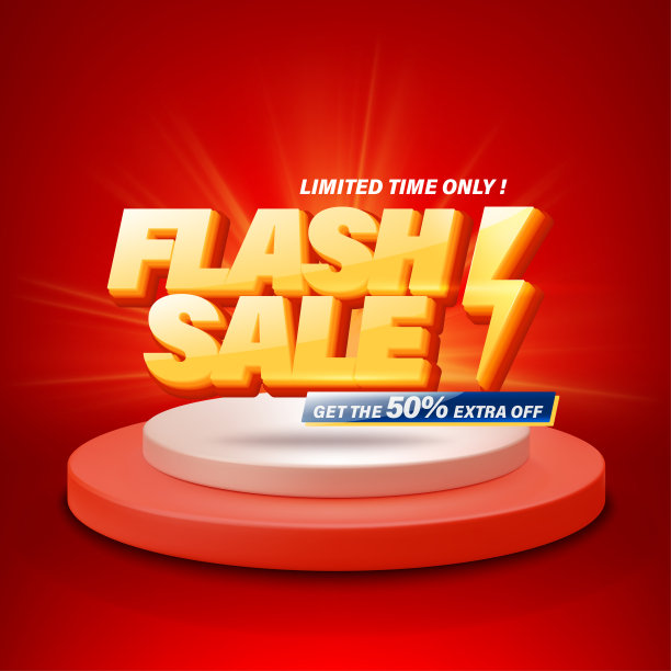 网页或社交媒体的Flash销售横幅模板设计。图片下载