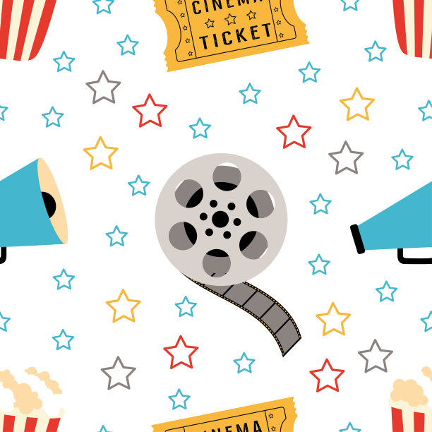 矢量无缝模式与动画电影卷轴图片下载