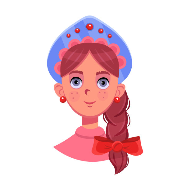 俄罗斯公主戴着白底王冠图片下载