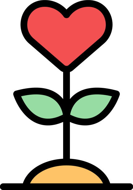 自尊花植物图标颜色轮廓图片下载