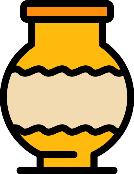 古代花瓶图标颜色轮廓图片下载