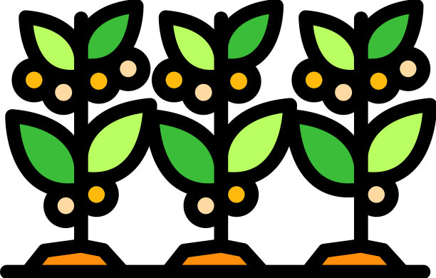 咖啡植物图标颜色轮廓图片下载