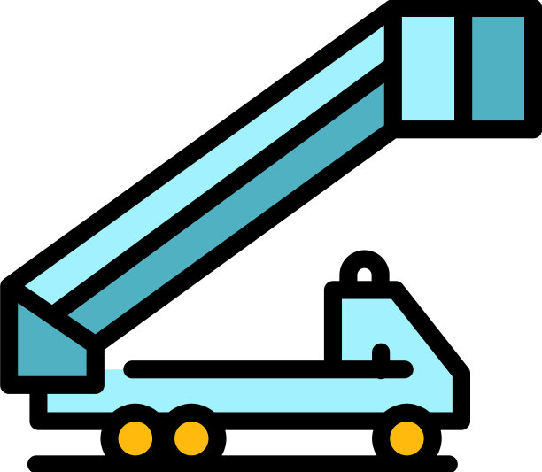 车辆机场梯子图标颜色轮廓图片下载