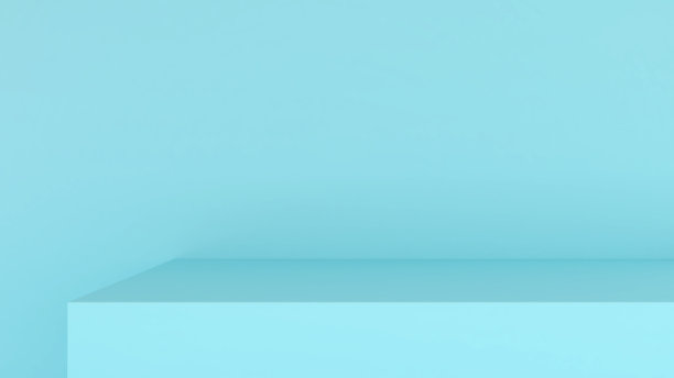 浅蓝色背景墙，浅蓝色地板展示，产品展示模型，3D渲染图片下载