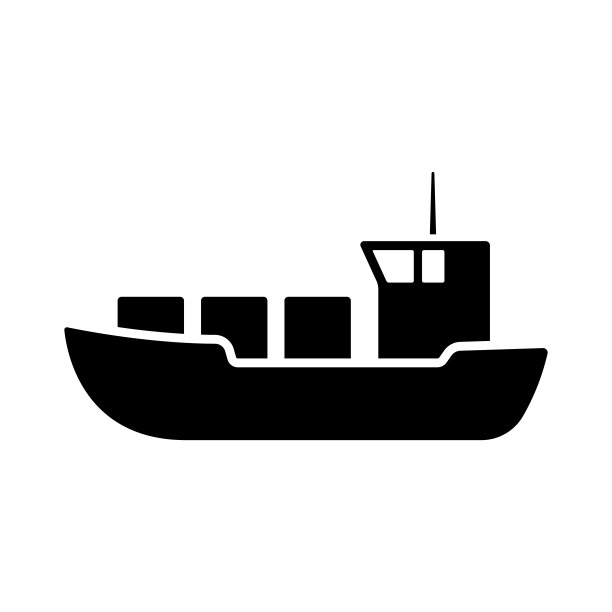 船图标。黑色的轮廓。侧视图。向量简单的平面图形说明。白色背景上的孤立物体。隔离。图片下载