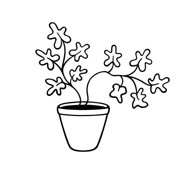 盆栽植物涂鸦图片下载