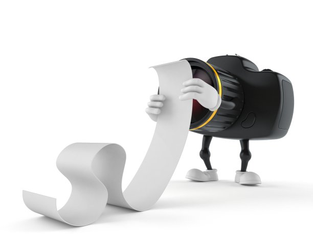 摄像机字符正在阅读一个长列表图片下载