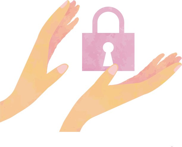 一个粉红色的钥匙在你的手之间漂浮/插图材料(矢量插图)图片下载