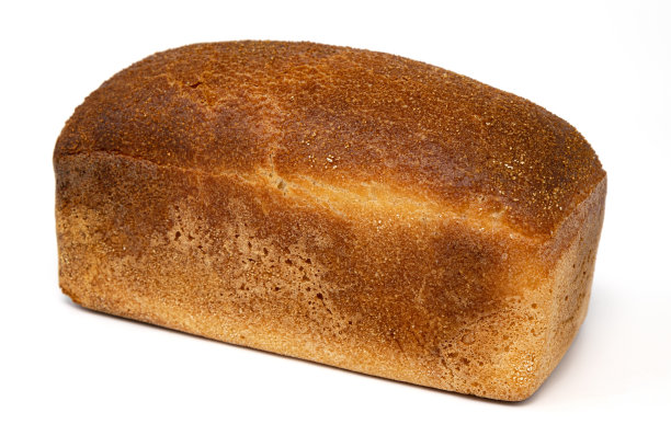 新鲜的面包砖或全谷物面包孤立在白色背景上图片下载