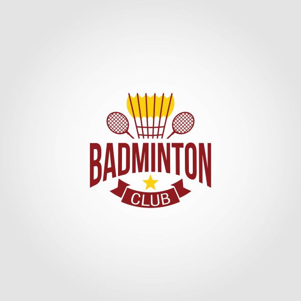 羽毛球标志设计矢量图片下载