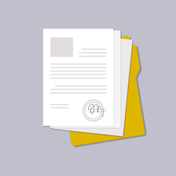 白色背景下的书和笔的高角度视图图片下载