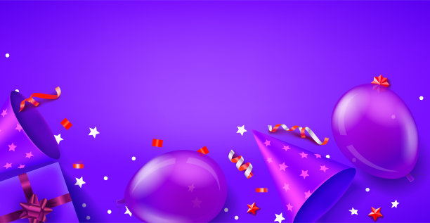 生日快乐紫罗兰向量平铺插图与复制空间图片下载