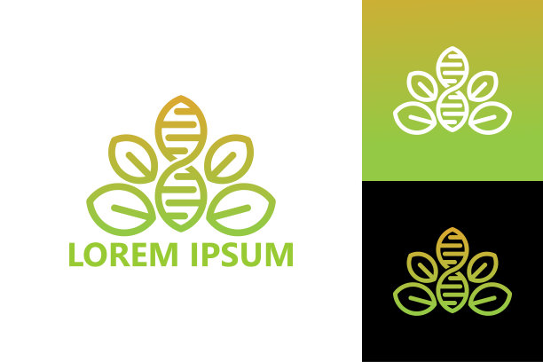 植物DNA标志模板设计矢量图片下载