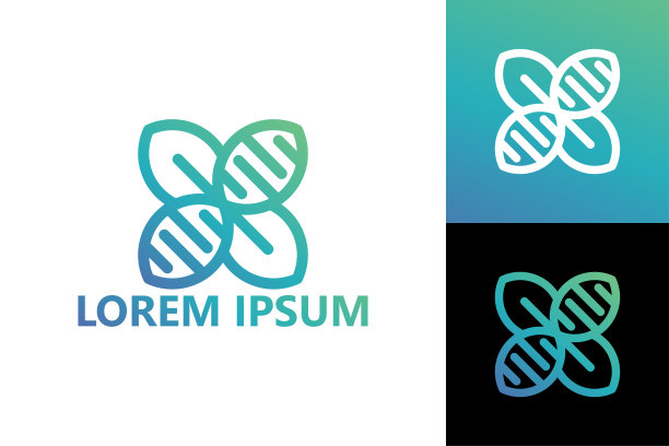 植物DNA标志模板设计矢量图片下载