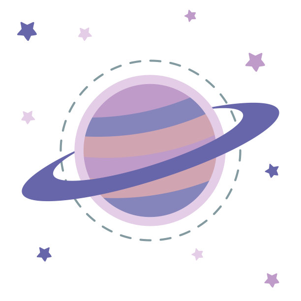 土星图标在平坦的风格。行星矢量插图在白色背景图片下载