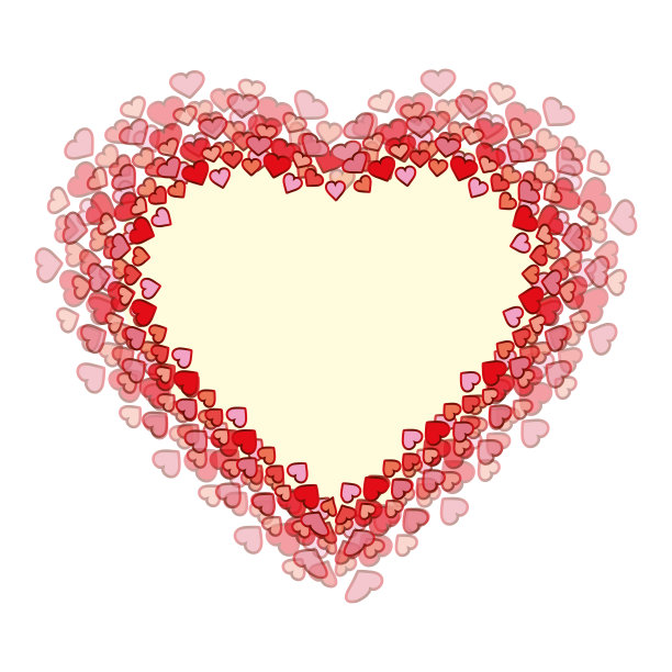 情人节卡片集与一条线艺术插图的情人。图片下载