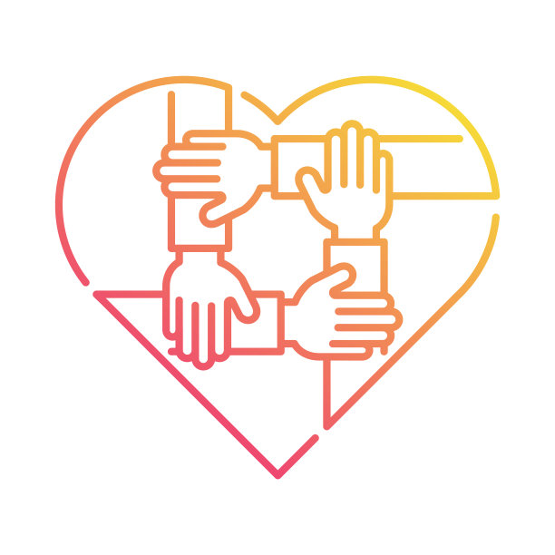 人道主义援助，热爱团队，志愿，家庭。矢量图标模板图片下载