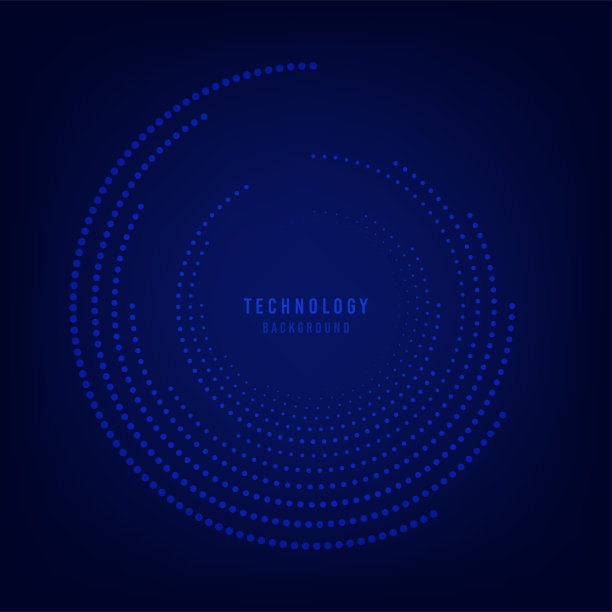 摘要蓝色线纹技术界面数字设计图纸。圆线艺术品背景。说明向量图片下载