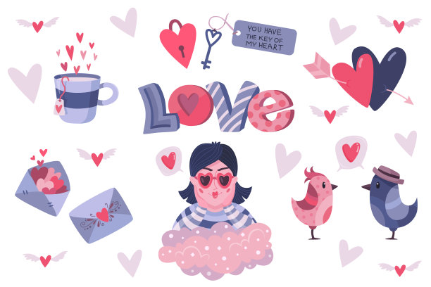 一套情人节的标志图片下载