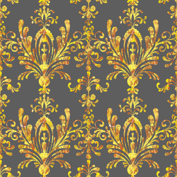 帝国风格的无缝图案装饰，巴洛克风格的华丽，经典的装饰手绘图片下载