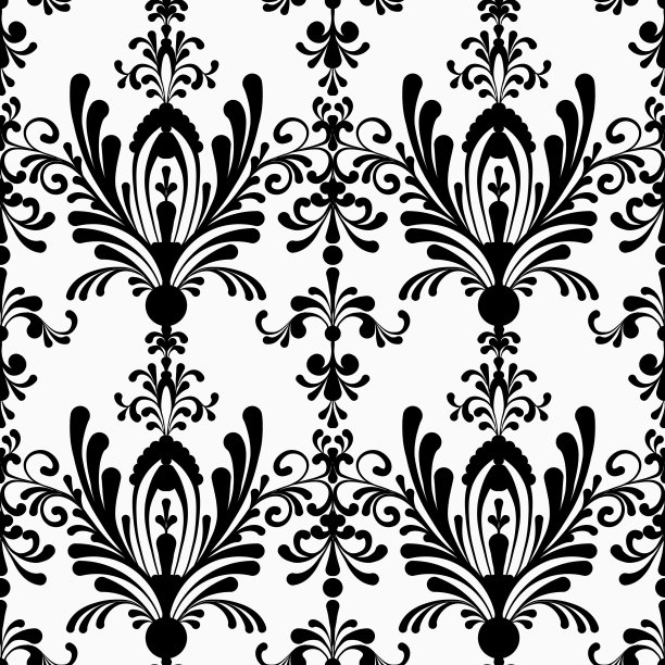 无缝黑白图案与帝国元素，帝国装饰背景设计图片下载