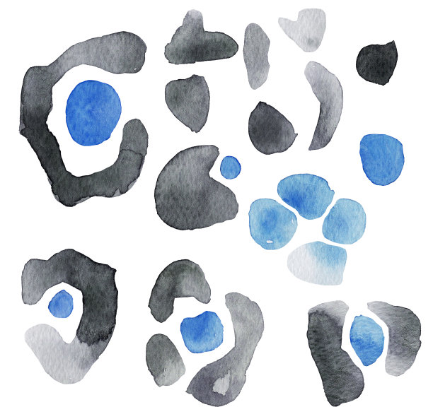 豹子斑点水彩元素设置图片下载